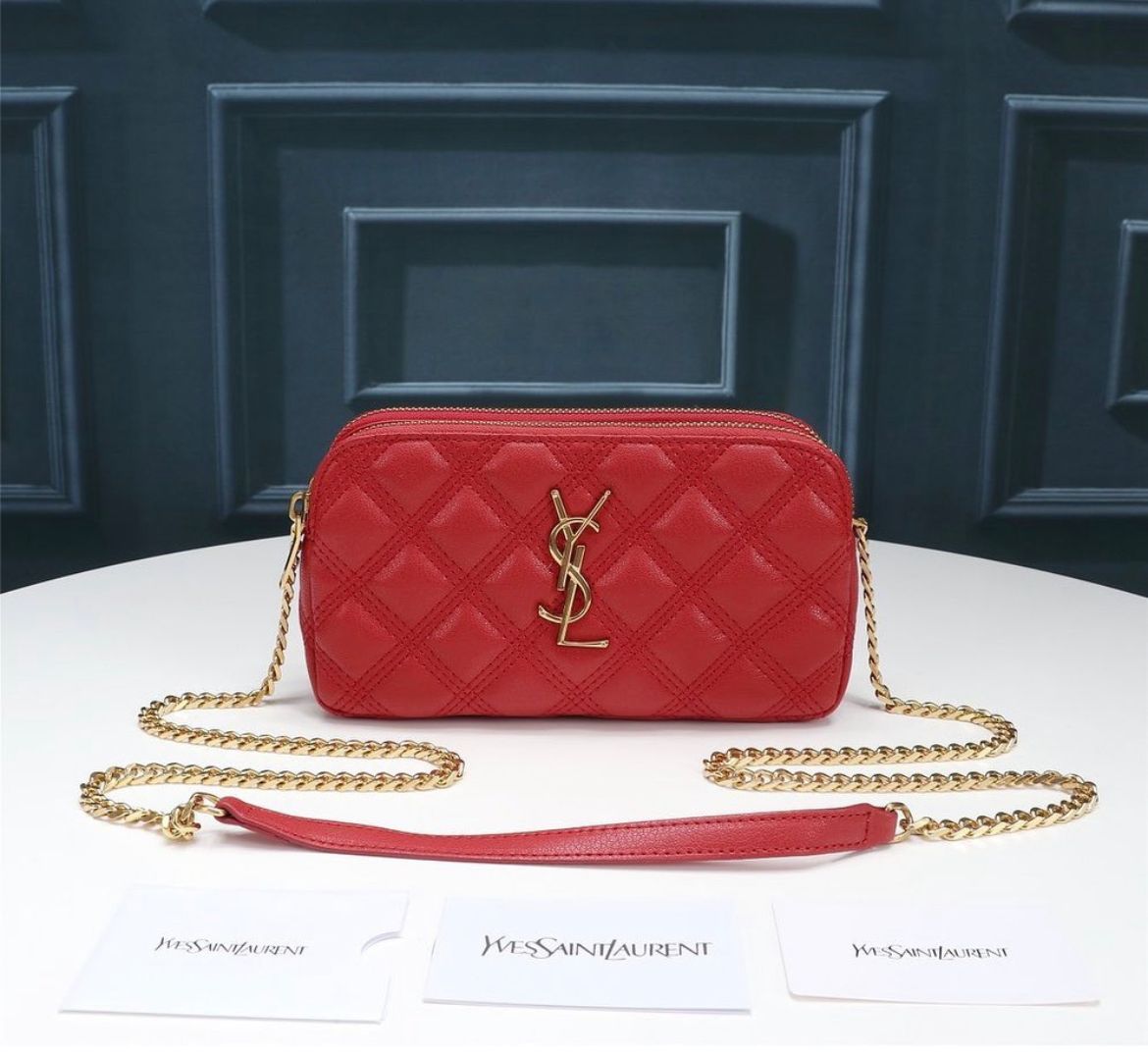 YSL borsa in matelasse rossa